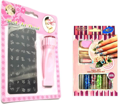 

Iris 7 Nail Art Decoration Kit and Big Stamping Kit Combo(Pink)