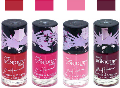 

Bonjour Paris True Matte Nail Polish 205 Red-Pink-Pink-Burgundy(Pack of 4)
