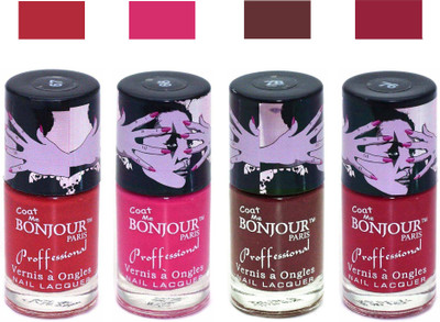 

Bonjour Paris True Matte Nail Polish 197 Red-Pink-Brown-Red(Pack of 4)