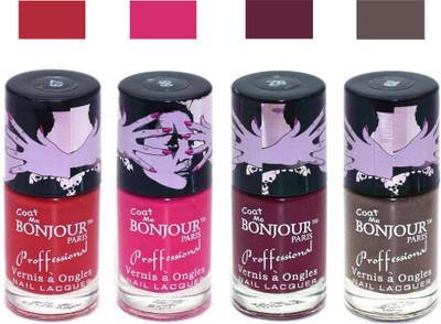 

Bonjour Paris True Matte Nail Polish 221 Red-Pink-Burgundy-Coffee(Pack of 4)