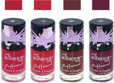 

Bonjour Paris True Matte Nail Polish 144 Red-Red-Brown-Burgundy(Pack of 4)