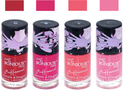 

Bonjour Paris True Matte Nail Polish 179 Red-Pink-Peach-Pink(Pack of 4)