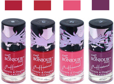 

Bonjour Paris True Matte Nail Polish 136 Red-Red-Pink-Plum(Pack of 4)