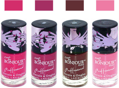 

Bonjour Paris True Matte Nail Polish 239 Pink-Pink-Brown-Pink(Pack of 4)