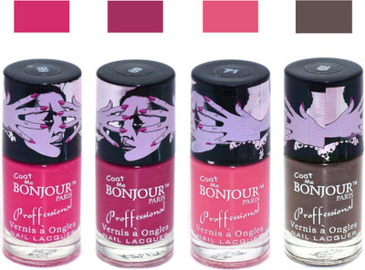

Bonjour Paris True Matte Nail Polish 238 Pink-Pink-Pink-Coffee(Pack of 4)