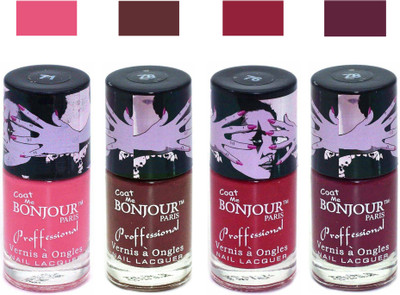 

Bonjour Paris True Matte Nail Polish 283 Pink-Brown-Red-Burgundy(Pack of 4)