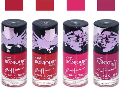 

Bonjour Paris True Matte Nail Polish 101 Red-Red-Pink-Pink(Pack of 4)