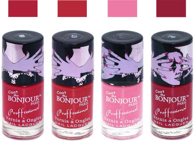 

Bonjour Paris True Matte Nail Polish 148 Red-Red-Pink-Red(Pack of 4)