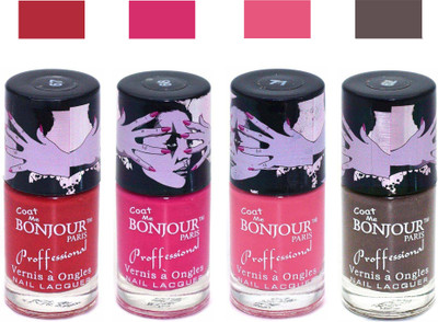 

Bonjour Paris True Matte Nail Polish 193 Red-Pink-Pink-Coffee(Pack of 4)