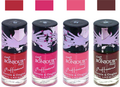 

Bonjour Paris True Matte Nail Polish 186 Red-Pink-Pink-Brown(Pack of 4)