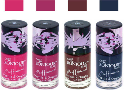 

Bonjour Paris True Matte Nail Polish 241 Pink-Pink-Brown-Grey(Pack of 4)