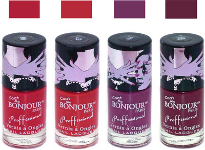 

Bonjour Paris True Matte Nail Polish 164 Red-Red-Plum-Burgundy(Pack of 4)