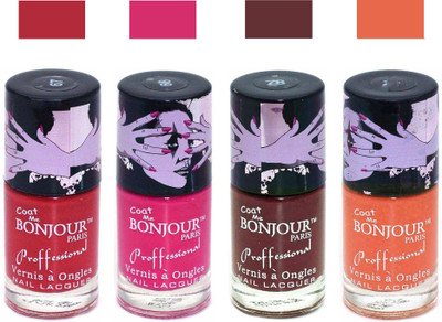 

Bonjour Paris True Matte Nail Polish 195 Red-Pink-Brown-Orange(Pack of 4)