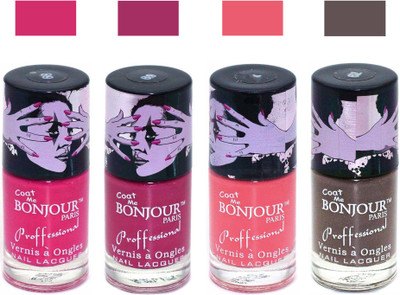 

Bonjour Paris True Matte Nail Polish 230 Pink-Pink-Peach-Coffee(Pack of 4)