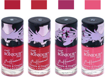 

Bonjour Paris True Matte Nail Polish 113 Red-Red-Pink-Pink(Pack of 4)
