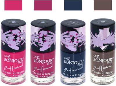 

Bonjour Paris True Matte Nail Polish 260 Pink-Pink-Grey-Coffee(Pack of 4)