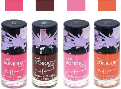 

Bonjour Paris True Matte Nail Polish 267 Pink-Brown-Pink-Orange(Pack of 4)