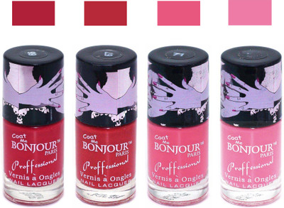 

Bonjour Paris True Matte Nail Polish 132 Red-Red-Pink-Pink(Pack of 4)