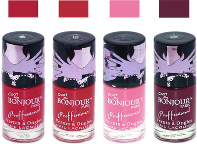 

Bonjour Paris True Matte Nail Polish 150 Red-Red-Pink-Burgundy(Pack of 4)