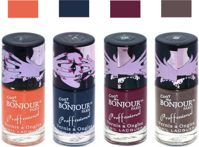 

Bonjour Paris True Matte Nail Polish 303 Orange-Grey-Burgundy-Coffee(Pack of 4)