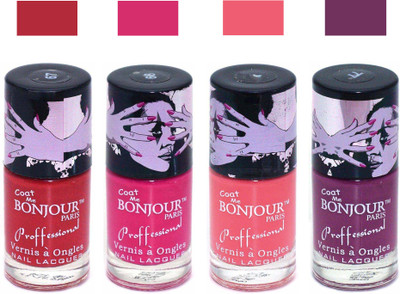 

Bonjour Paris True Matte Nail Polish 183 Red-Pink-Peach-Plum(Pack of 4)