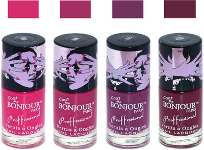 

Bonjour Paris True Matte Nail Polish 264 Pink-Pink-Plum-Burgundy(Pack of 4)