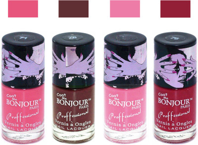 

Bonjour Paris True Matte Nail Polish 269 Pink-Brown-Pink-Red(Pack of 4)