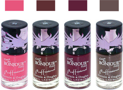 

Bonjour Paris True Matte Nail Polish 287 Pink-Brown-Burgundy-Coffee(Pack of 4)