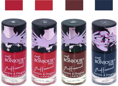 

Bonjour Paris True Matte Nail Polish 141 Red-Red-Brown-Grey(Pack of 4)