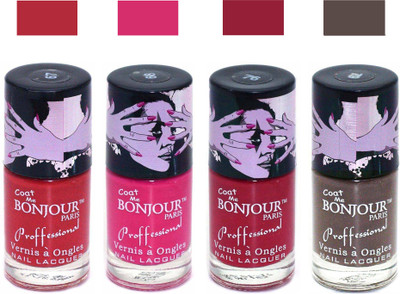 

Bonjour Paris True Matte Nail Polish 218 Red-Pink-Red-Coffee(Pack of 4)
