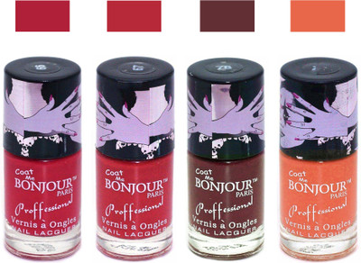 

Bonjour Paris True Matte Nail Polish 140 Red-Red-Brown-Orange(Pack of 4)