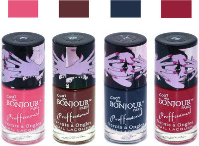

Bonjour Paris True Matte Nail Polish 278 Pink-Brown-Grey-Red(Pack of 4)
