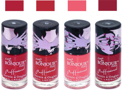

Bonjour Paris True Matte Nail Polish 127 Red-Red-Peach-Red(Pack of 4)