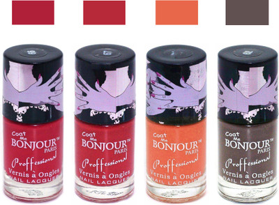 

Bonjour Paris True Matte Nail Polish 156 Red-Red-Orange-Coffee(Pack of 4)