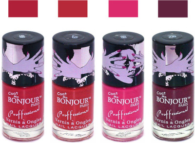

Bonjour Paris True Matte Nail Polish 110 Red-Red-Pink-Burgundy(Pack of 4)