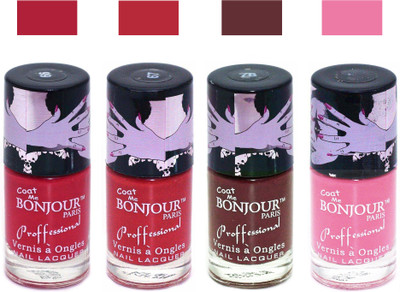 

Bonjour Paris True Matte Nail Polish 139 Red-Red-Brown-Pink(Pack of 4)