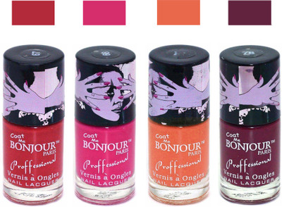 

Bonjour Paris True Matte Nail Polish 210 Red-Pink-Orange-Burgundy(Pack of 4)