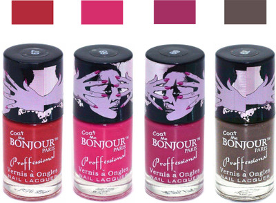 

Bonjour Paris True Matte Nail Polish 176 Red-Pink-Pink-Coffee(Pack of 4)