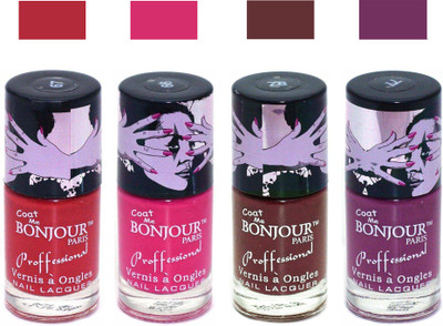 

Bonjour Paris True Matte Nail Polish 198 Red-Pink-Brown-Plum(Pack of 4)