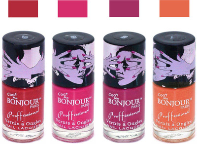

Bonjour Paris True Matte Nail Polish 171 Red-Pink-Pink-Orange(Pack of 4)