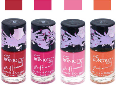 

Bonjour Paris True Matte Nail Polish 201 Red-Pink-Pink-Orange(Pack of 4)
