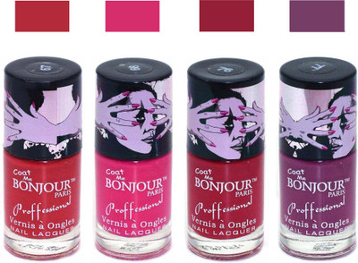 

Bonjour Paris True Matte Nail Polish 216 Red-Pink-Red-Plum(Pack of 4)