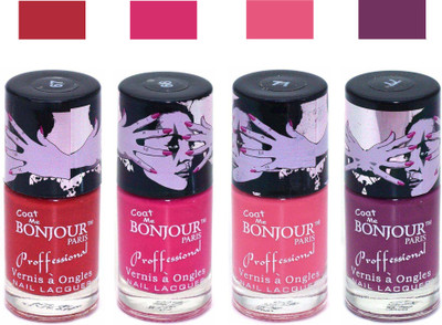 

Bonjour Paris True Matte Nail Polish 191 Red-Pink-Pink-Plum(Pack of 4)