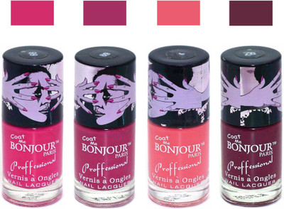 

Bonjour Paris True Matte Nail Polish 229 Pink-Pink-Peach-Burgundy(Pack of 4)