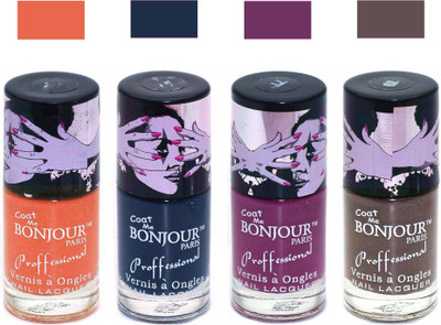

Bonjour Paris True Matte Nail Polish 302 Orange-Grey-Plum-Coffee(Pack of 4)