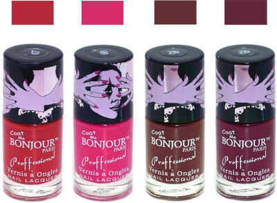 

Bonjour Paris True Matte Nail Polish 199 Red-Pink-Brown-Burgundy(Pack of 4)
