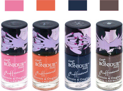 

Bonjour Paris True Matte Nail Polish 291 Pink-Orange-Grey-Coffee(Pack of 4)