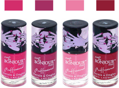 

Bonjour Paris True Matte Nail Polish 248 Pink-Pink-Pink-Red(Pack of 4)
