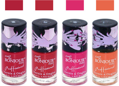 

Bonjour Paris True Matte Nail Polish 106 Red-Red-Pink-Orange(Pack of 4)