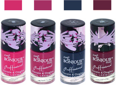 

Bonjour Paris True Matte Nail Polish 259 Pink-Pink-Grey-Burgundy(Pack of 4)